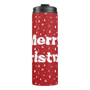 Kerstbomen en Sneeuwvlokken Thermische Tumbler Thermosbeker