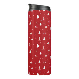 Kerstbomen en Sneeuwvlokken Thermische Tumbler Thermosbeker
