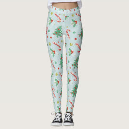 kerstbomen en snoepsuikerriet leggings