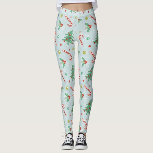 kerstbomen en snoepsuikerriet leggings (Voorkant)