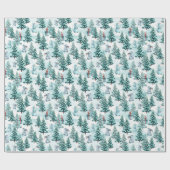 kerstbomen en snoewmanpapier cadeaupapier (Vlak)