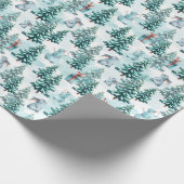 kerstbomen en snoewmanpapier cadeaupapier (Hoek)