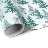 kerstbomen en snoewmanpapier cadeaupapier (Rol Hoek)