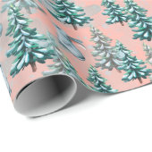 kerstbomen en snoewmanpapier cadeaupapier (Rol Hoek)