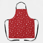 Kerstbomen en Snowflakes Apron Schort (Voorkant)