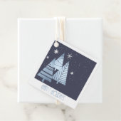 Kerstbomen en Snowflakes Blue ID863 Bedankjes Labels (In situ)