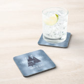 Kerstbomen en Snowflakes Blue ID863 Bier Onderzetter (Rechterzijde)