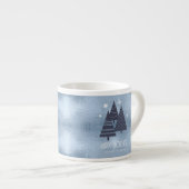 Kerstbomen en Snowflakes Blue ID863 Espresso Kop (Voorkant rechts)