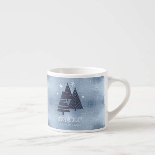 Kerstbomen en Snowflakes Blue ID863 Espresso Kop (Rechts)
