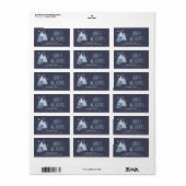 Kerstbomen en Snowflakes Blue ID863 Etiket (Full Sheet)