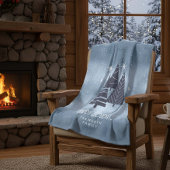 Kerstbomen en Snowflakes Blue ID863 Fleece Deken