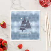 Kerstbomen en Snowflakes Blue ID863 Servet (Insitu)