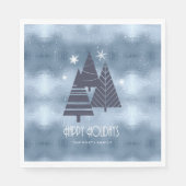 Kerstbomen en Snowflakes Blue ID863 Servet (Voorkant)