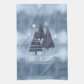 Kerstbomen en Snowflakes Blue ID863 Theedoek (Verticaal)