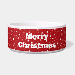 kerstbomen en Snowflakes Bowl Voerbakje