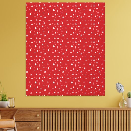 kerstbomen en snowflakes canvas afdruk (Insitu (Woonkamer))