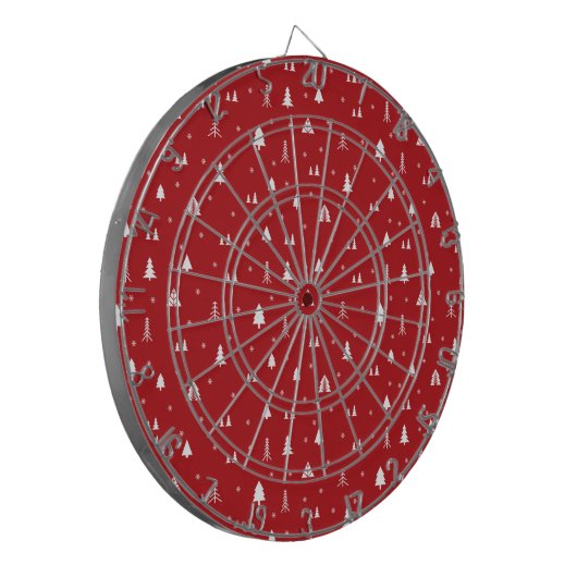 Kerstbomen en Snowflakes Dart Board Dartbord (Voorkant Links)