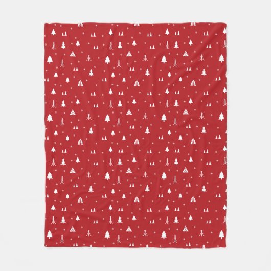kerstbomen en Snowflakes Fleece Blanket Deken (Voorkant)