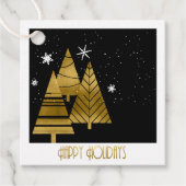 kerstbomen en Snowflakes Gold ID863 Bedankjes Labels (Voorkant)