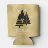 kerstbomen en Snowflakes Gold ID863 Blikjeskoeler (Achterkant)