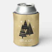 kerstbomen en Snowflakes Gold ID863 Blikjeskoeler (Blikje Achterkant)