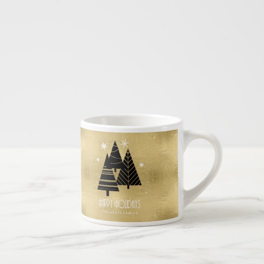 kerstbomen en Snowflakes Gold ID863 Espresso Kop (Rechts)