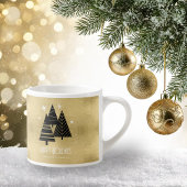 kerstbomen en Snowflakes Gold ID863 Espresso Kop