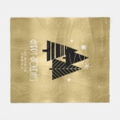 kerstbomen en Snowflakes Gold ID863 Fleece Deken (Voorkant (Horizontaal))