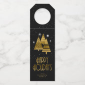 kerstbomen en Snowflakes Gold ID863 Flessenhanger (Voorkant)