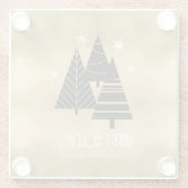 kerstbomen en Snowflakes Gold ID863 Glazen Onderzetter (Achterkant)