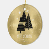 kerstbomen en Snowflakes Gold ID863 Keramisch Ornament (Links)