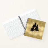 kerstbomen en Snowflakes Gold ID863 Notitieboek (Binnen)