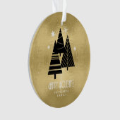 kerstbomen en Snowflakes Gold ID863 Ornament (voorkant)