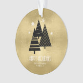 kerstbomen en Snowflakes Gold ID863 Ornament (voorkant)