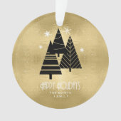 kerstbomen en Snowflakes Gold ID863 Ornament (voorkant)