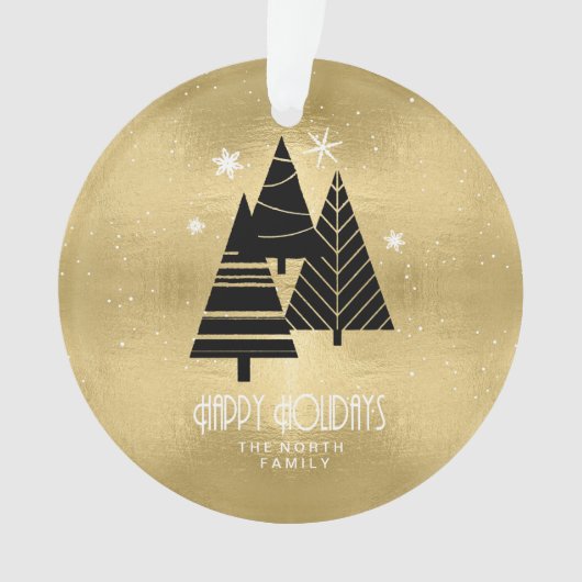 kerstbomen en Snowflakes Gold ID863 Ornament (voorkant)