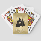 kerstbomen en Snowflakes Gold ID863 Pokerkaarten (Achterkant)