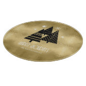 kerstbomen en Snowflakes Gold ID863 Snijplank (Hoek)