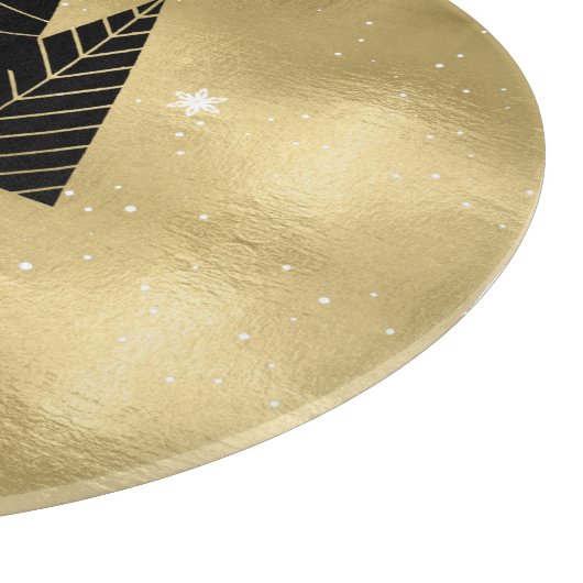 kerstbomen en Snowflakes Gold ID863 Snijplank (Hoek)