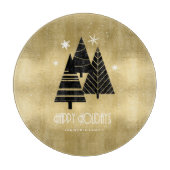 kerstbomen en Snowflakes Gold ID863 Snijplank (Voorkant)