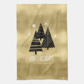 kerstbomen en Snowflakes Gold ID863 Theedoek (Verticaal)