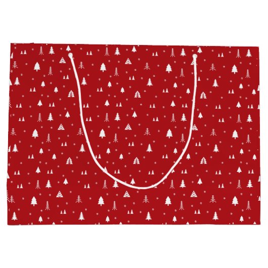 kerstbomen en Snowflakes Groot Cadeauzakje (Achterkant)
