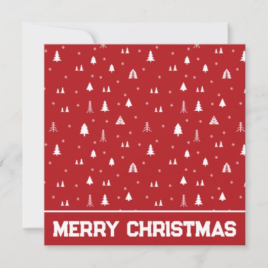 kerstbomen en Snowflakes kerstkaart (Voorkant)