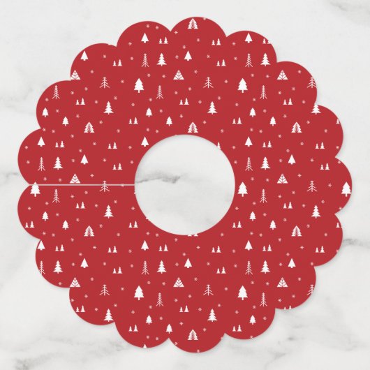 kerstbomen en Snowflakes Labels van glas (Voorkant)