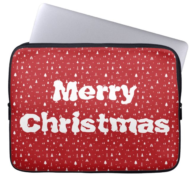 kerstbomen en Snowflakes laptophoes Laptop Sleeve (Voorkant)