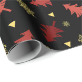 Kerstbomen en Snowflakes naadloos patroon Cadeaupapier (Rol Hoek)