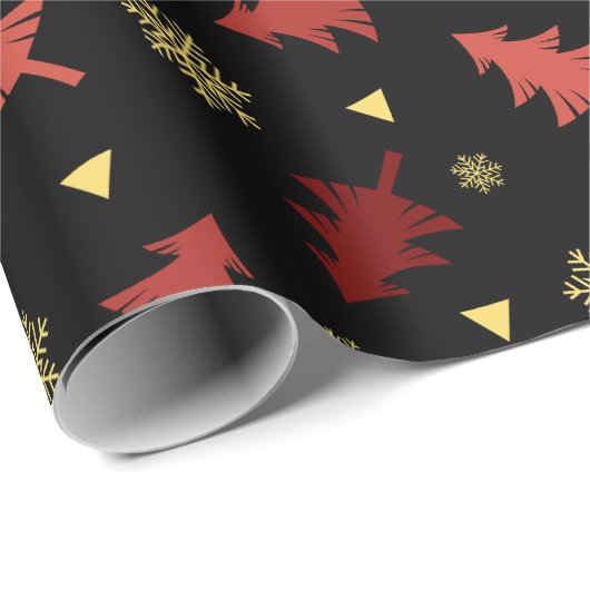 Kerstbomen en Snowflakes naadloos patroon Cadeaupapier (Rol Hoek)