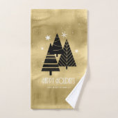 Kerstbomen en Snowflakes Pattern Gold ID863 Bad Handdoek (Handdoek)