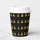 Kerstbomen en Snowflakes Pattern Gold ID863 Papieren Bekers (Achterkant)