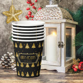 Kerstbomen en Snowflakes Pattern Gold ID863 Papieren Bekers